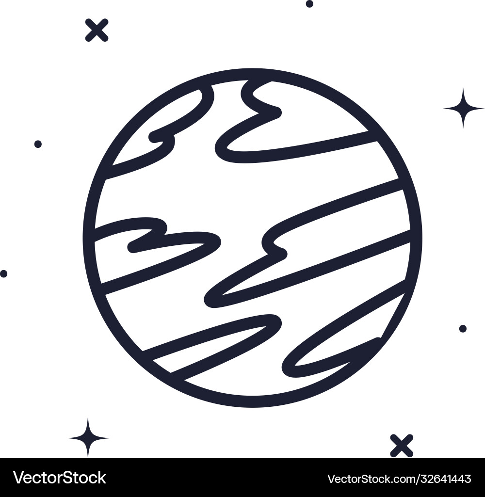 Planet line style icon design Vector Image
