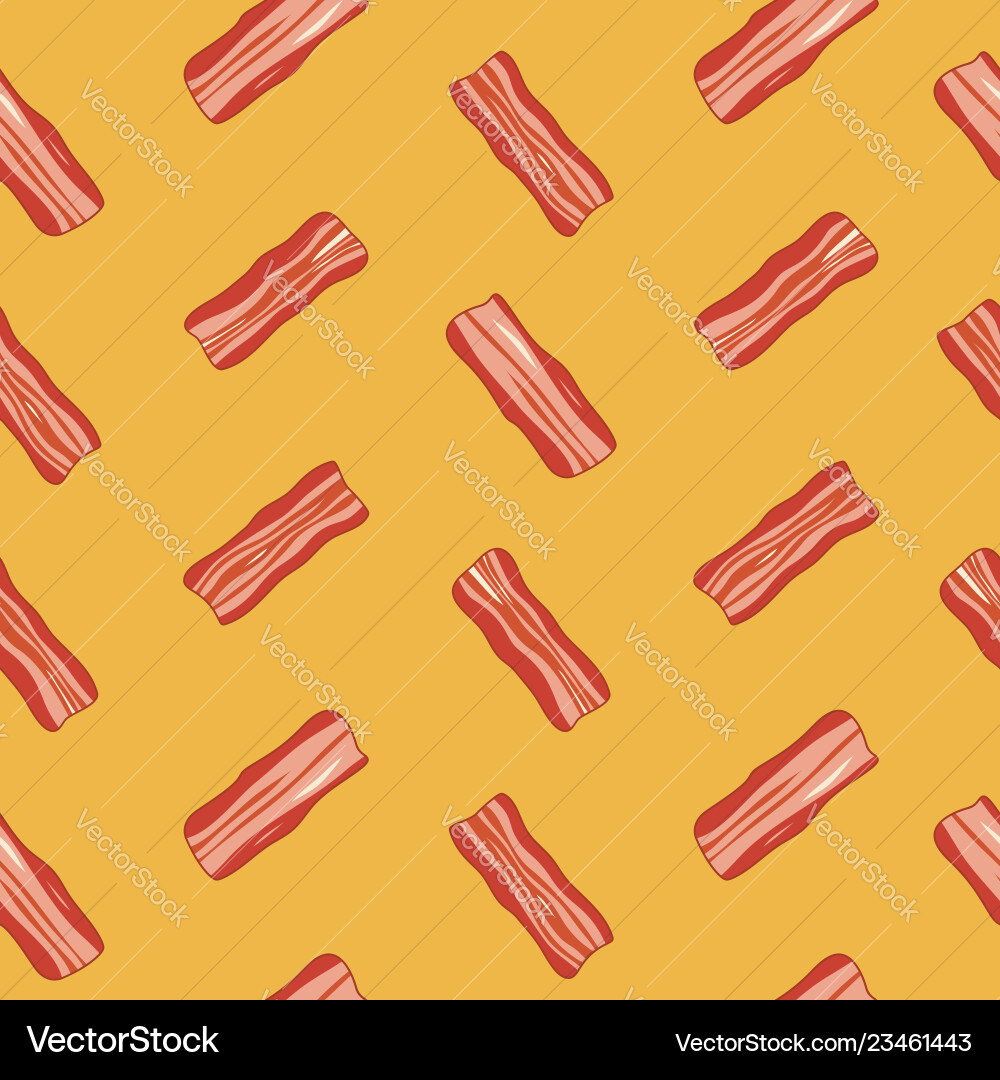 Seamless breakfast pattern with bacon slices Seamless breakfast pattern with bacon slices vector image