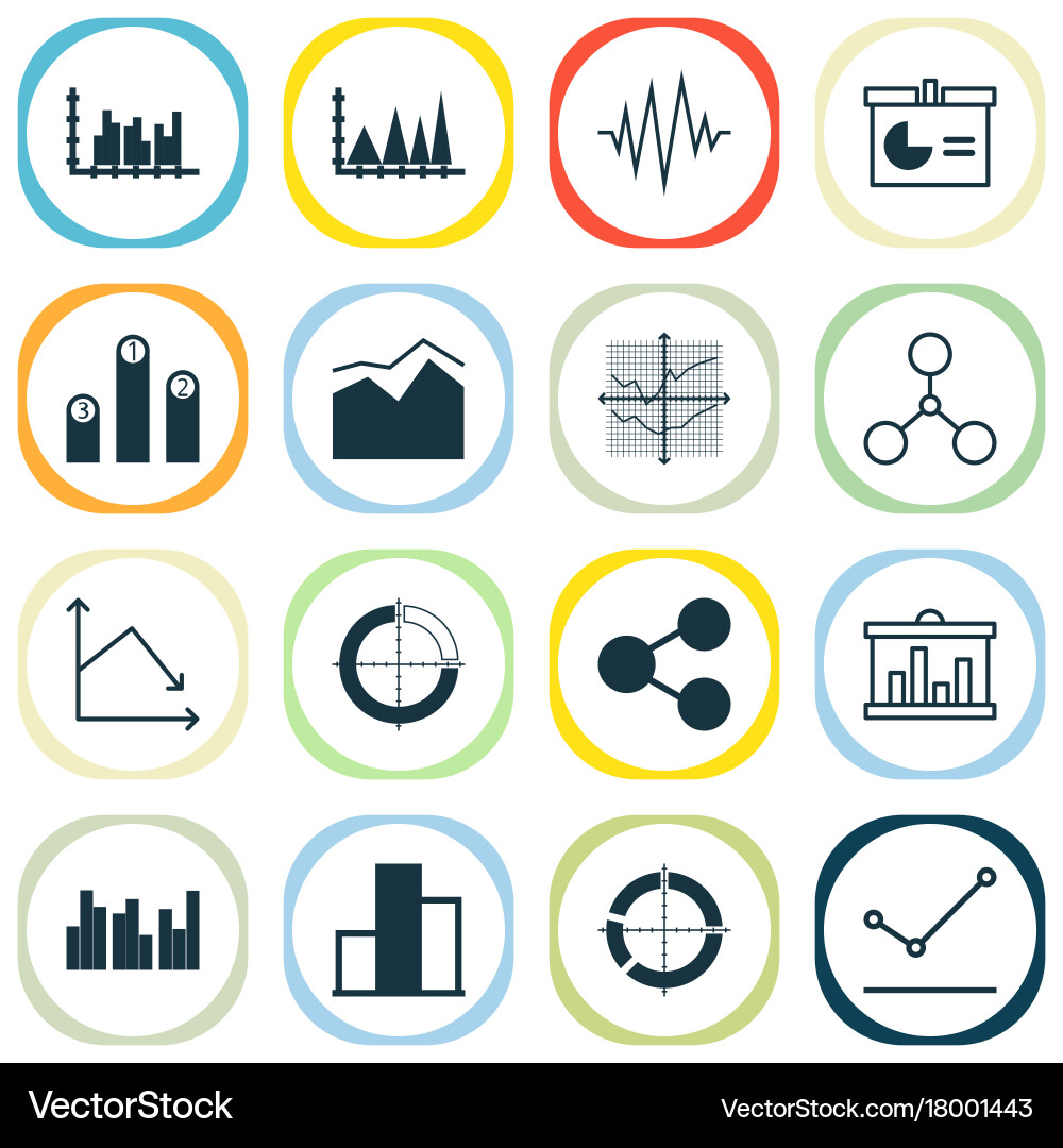 Set of graphs diagrams and statistics icons vector image