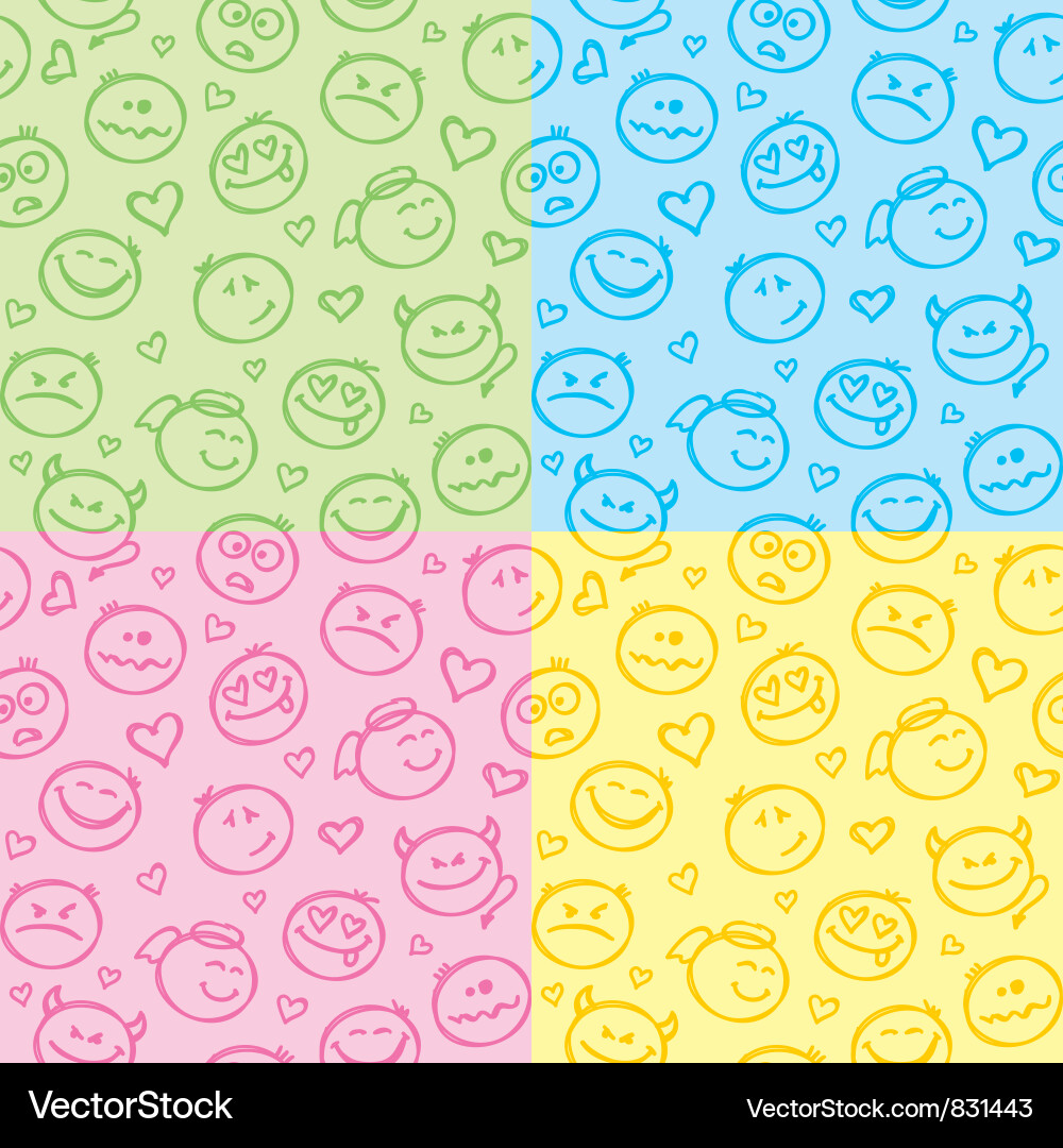 Smiling Faces Pattern vector image