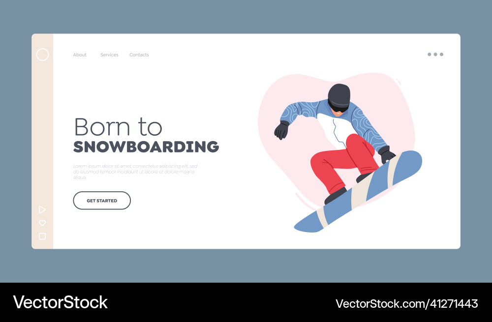 Snowboarding winter extreme sports activity Snowboarding winter extreme sports activity vector image