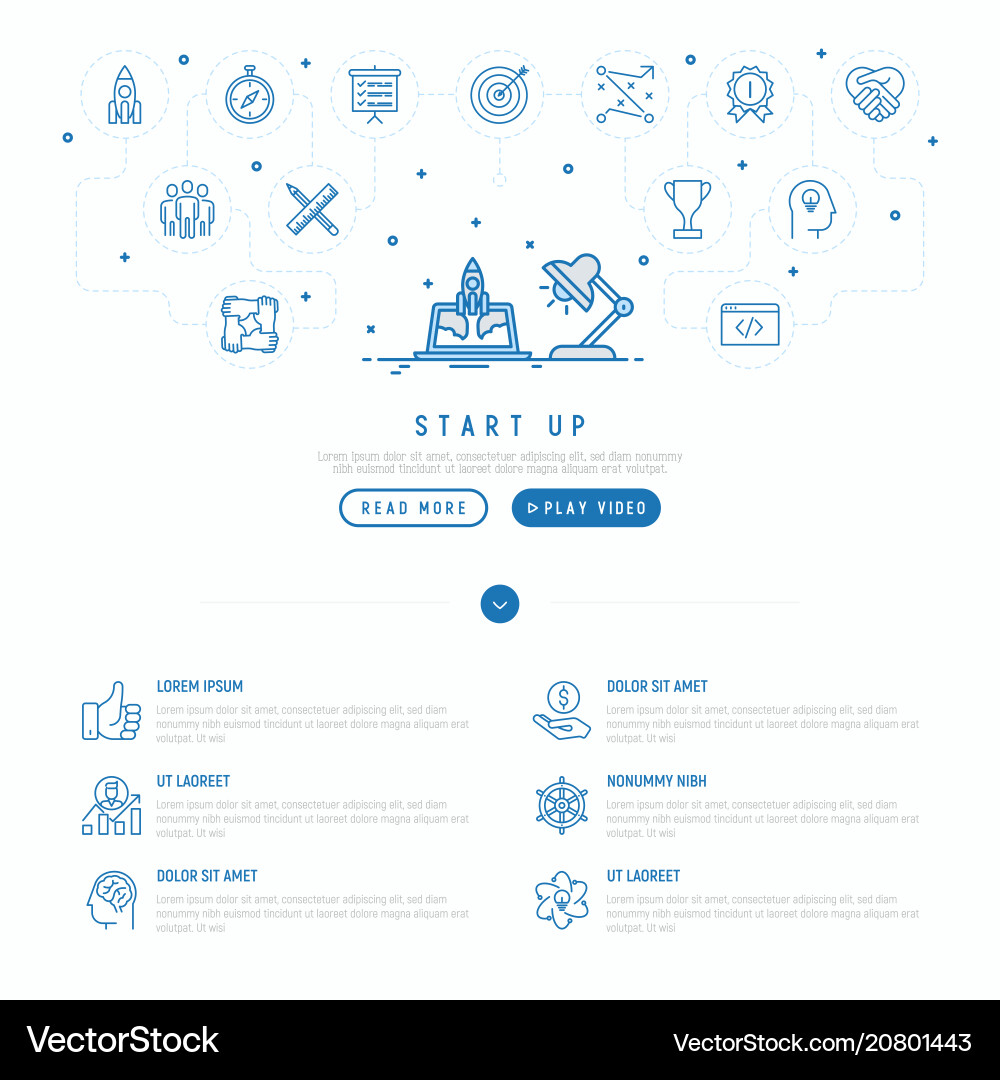 Start up concept template of web page Start up concept template of web page vector image