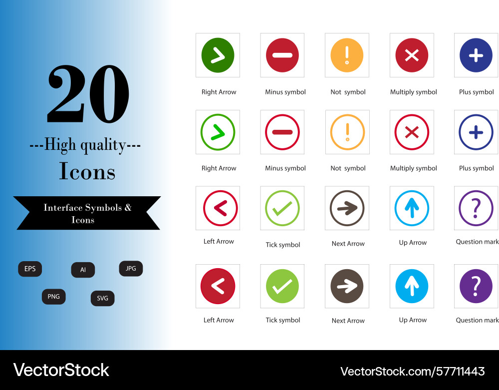 User interface symbols icons Vector Image