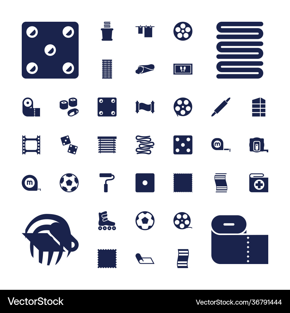 37 roll icons Royalty Free Vector Image - VectorStock