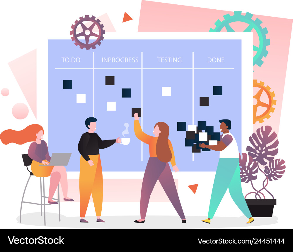 Agile Kanban Workflow vector image