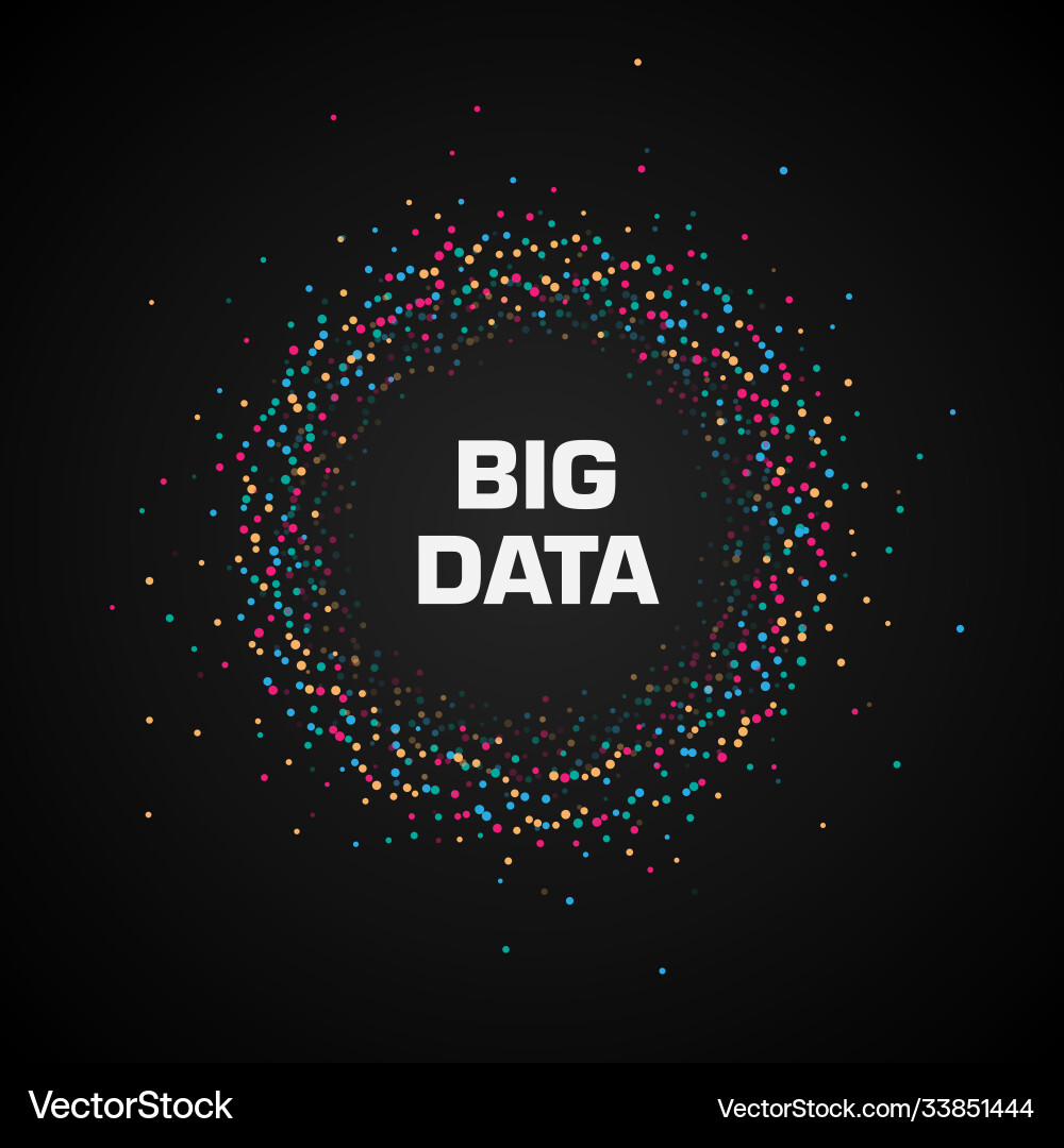 Big data visualization circular cluster Big data visualization circular cluster vector image