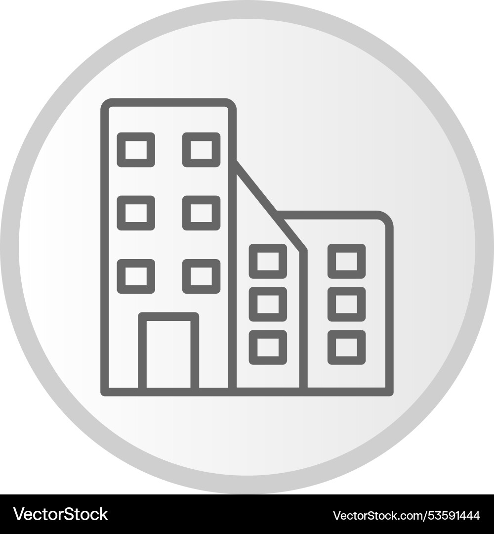 Building line circle grey icon Vector Image