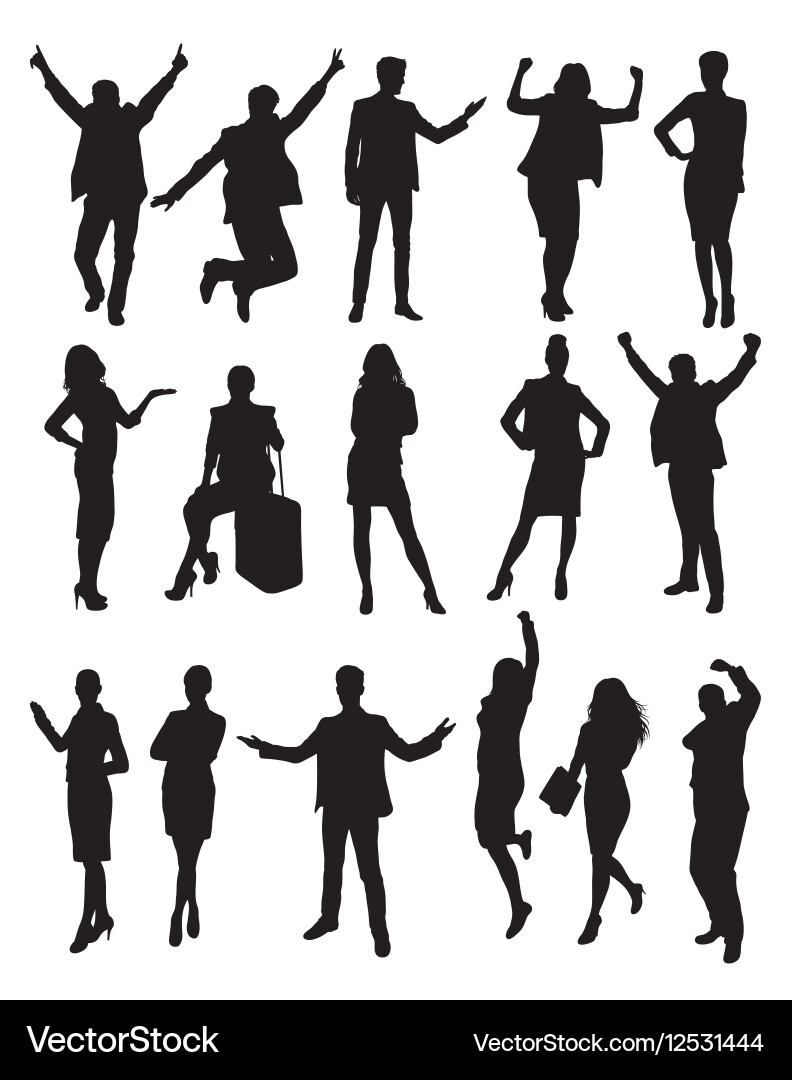 Business Success Silhouettes Vector Image