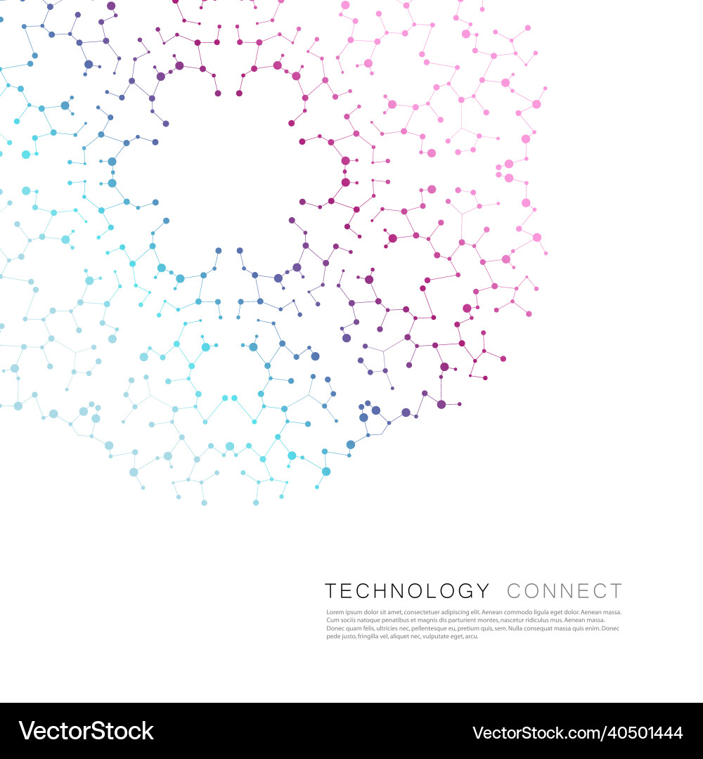 Circle abstract connect with connecting dots Circle abstract connect with connecting dots vector image