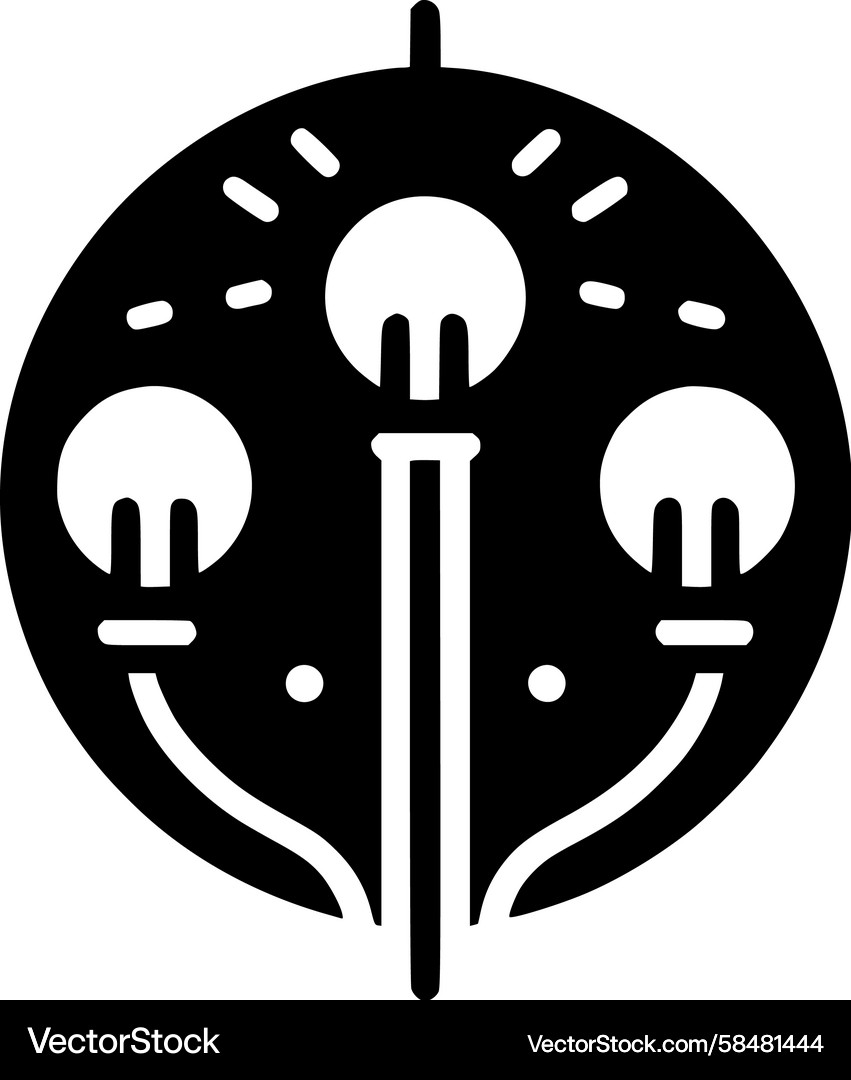 Circular Illuminated Circuit Vector Image