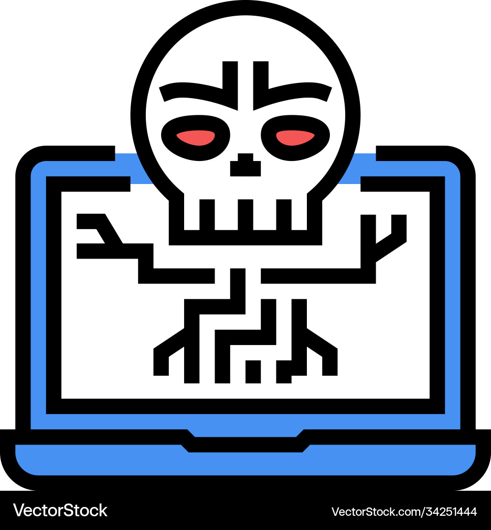 Computer death programm color icon Vector Image