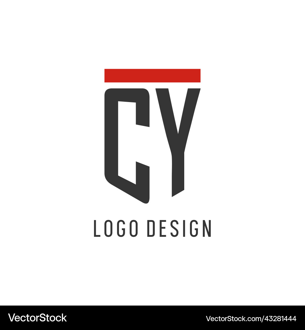 Cy initial esport logo with simple shield design Vector Image