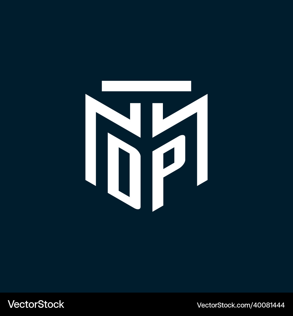 Dp monogram initial logo with abstract geometric Vector Image