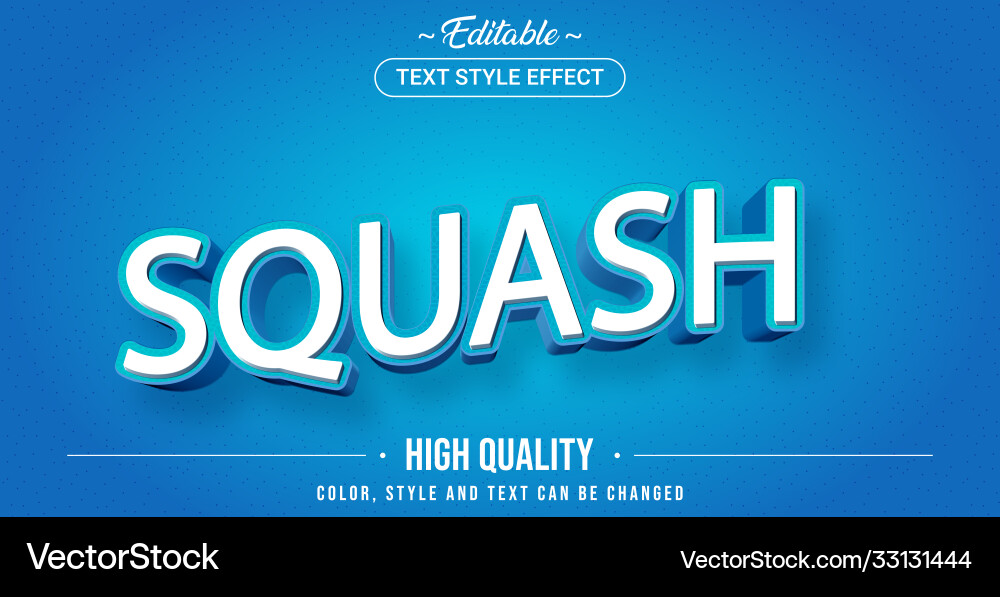 Editierbarer Textstileffekt - Squash-Thema vektorbild