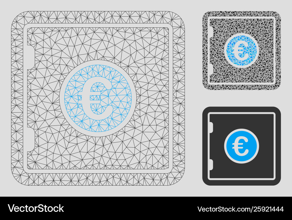 Euro safe mesh network model and triangle Euro safe mesh network model and triangle vector image