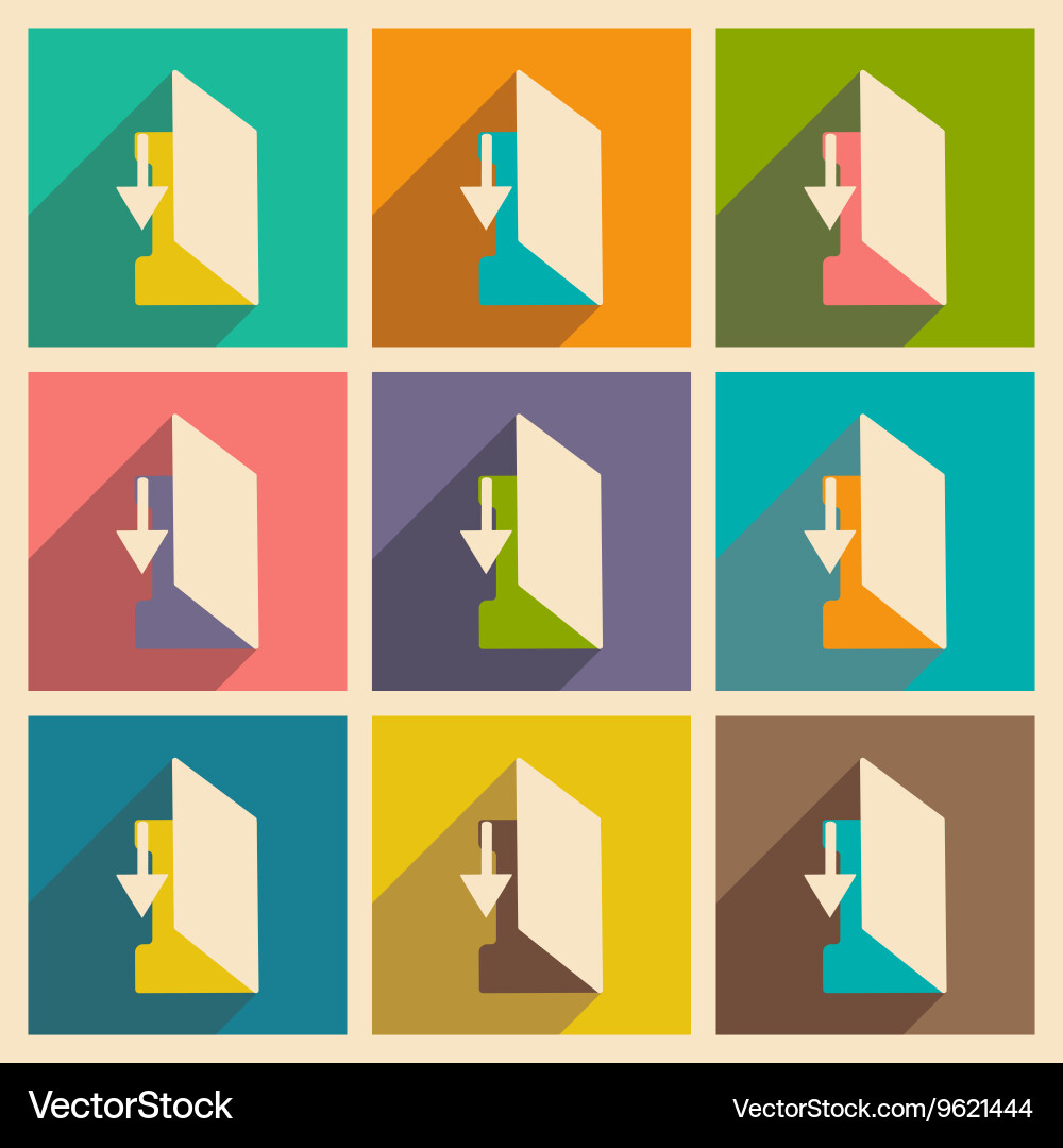Flat with shadow concept and mobile application Vector Image