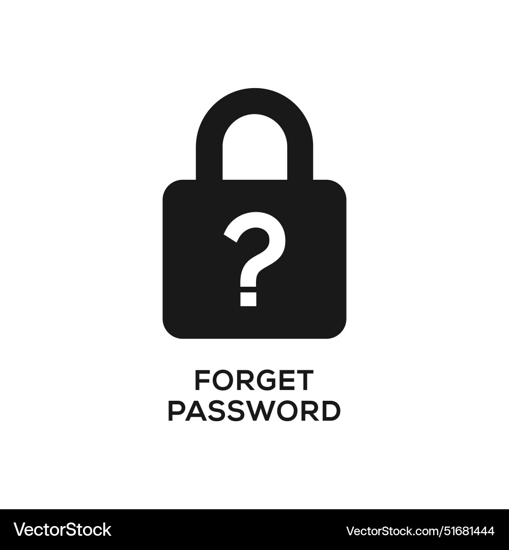 Forget password icon or unknown password icon Forget password icon or unknown password icon vector image