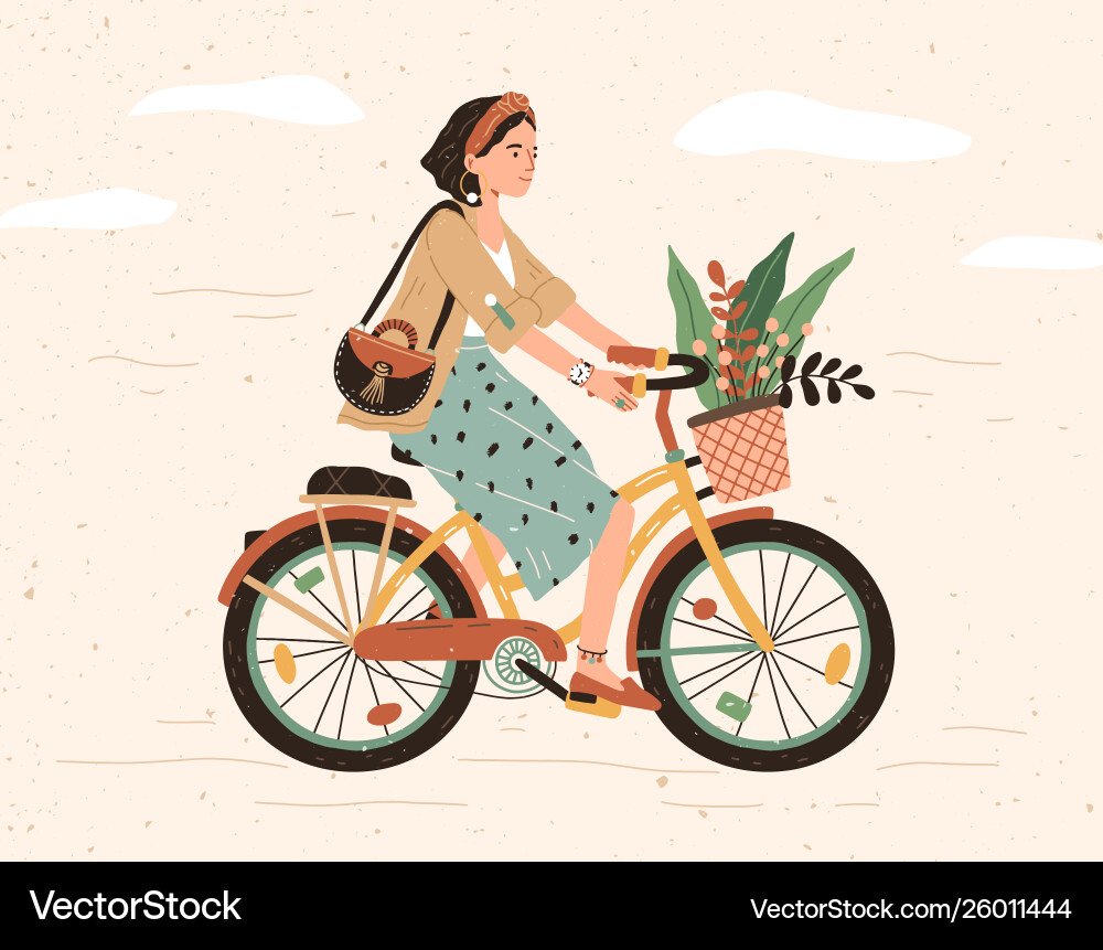 Funny smiling girl dressed in stylish clothes Funny smiling girl dressed in stylish clothes vector image
