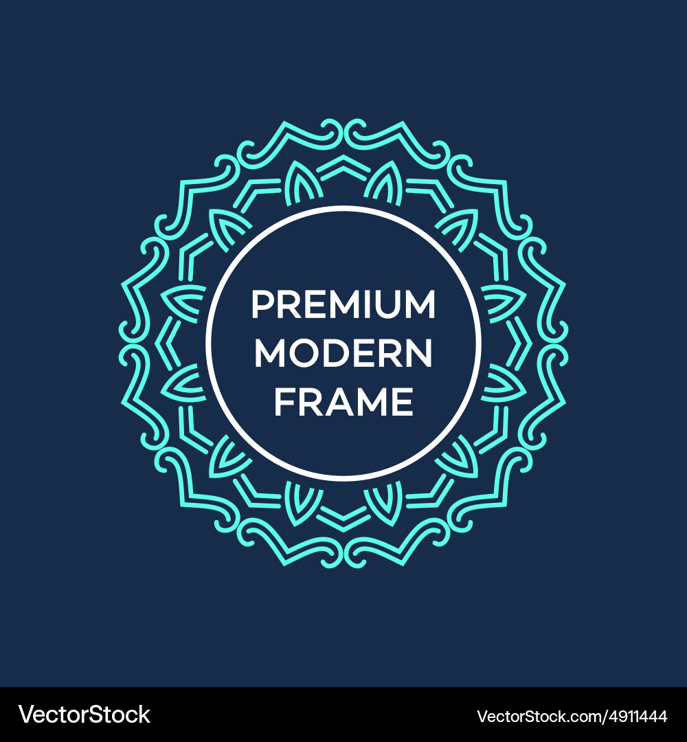 Geometric frame in mono line style Vector Image
