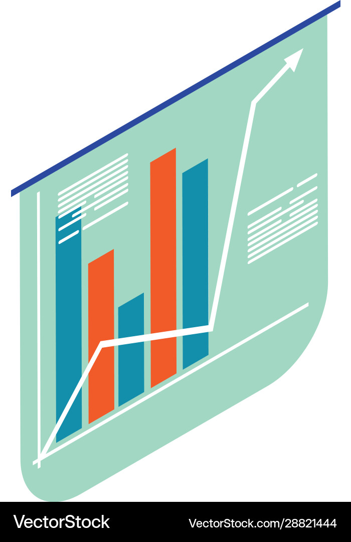 Graph bar chart with arrow on white background Graph bar chart with arrow on white background vector image