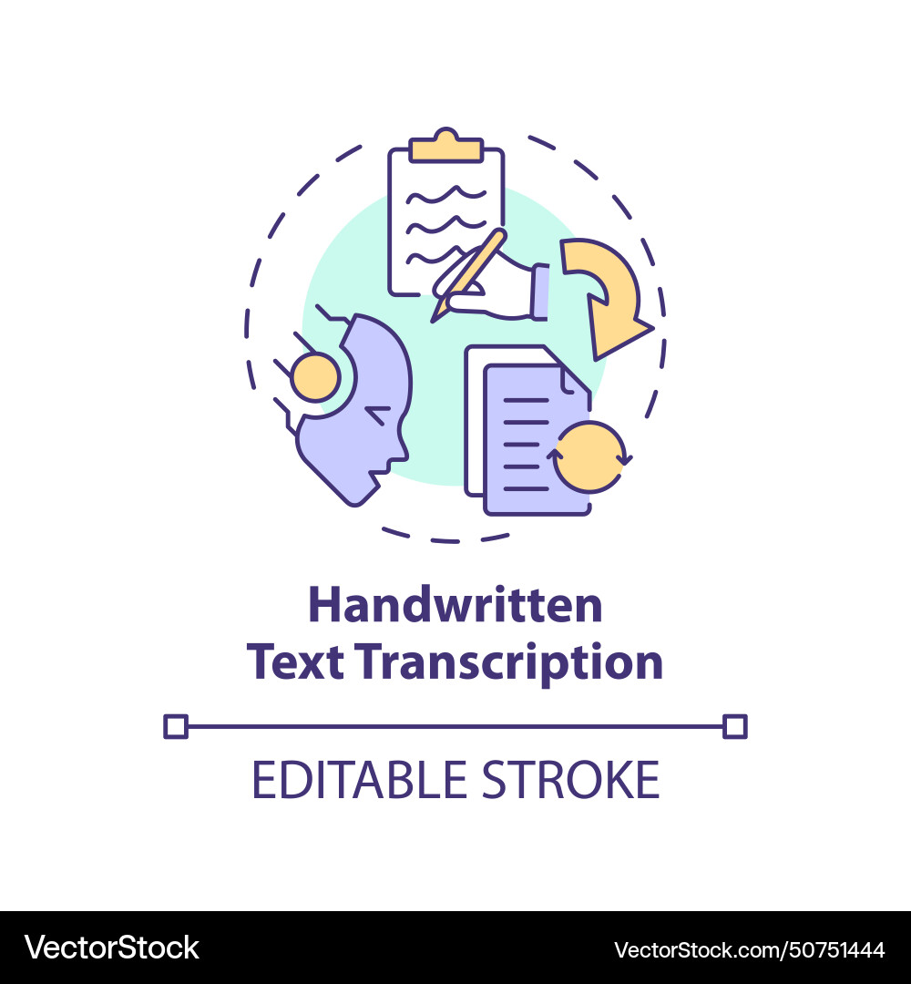 Handwritten text transcription multi color Vector Image