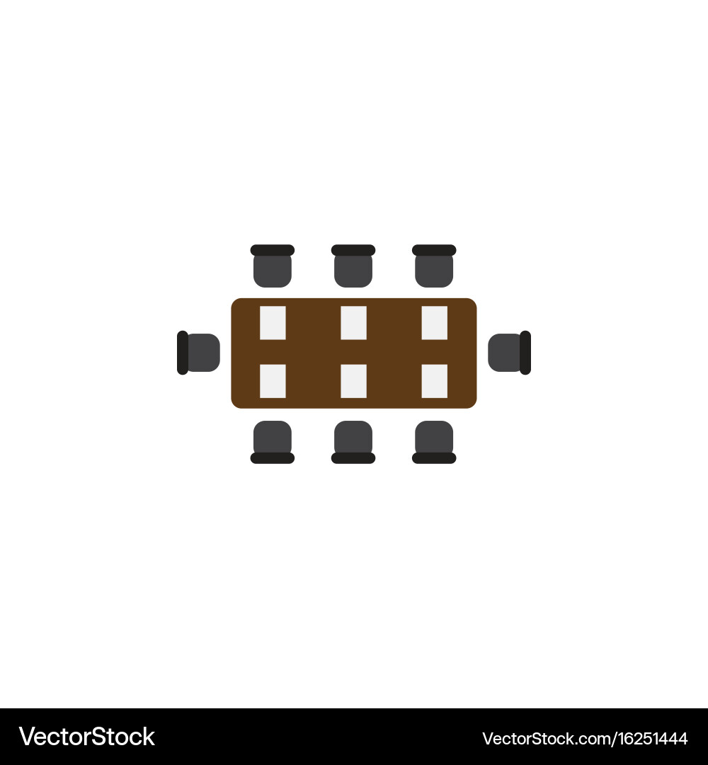 Isolated Table Icon - Boardroom Element vector image