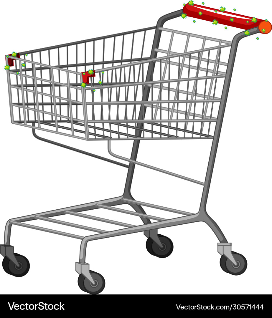 One shopping cart full coronavirus cells vector image