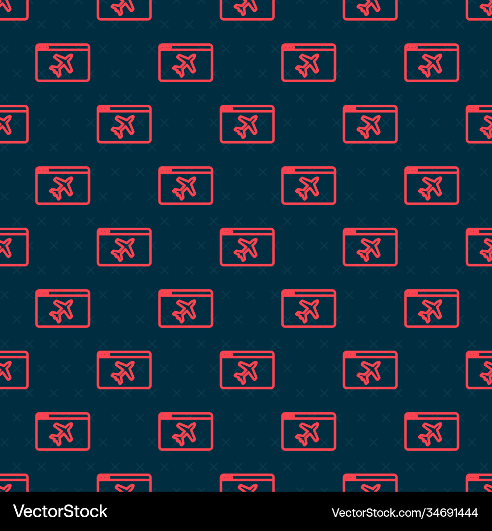 Red line website template icon isolated seamless Vector Image