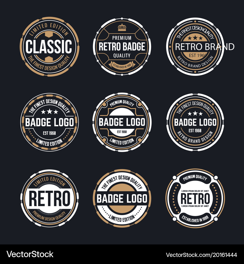 Retro Circle Badge Set vector image
