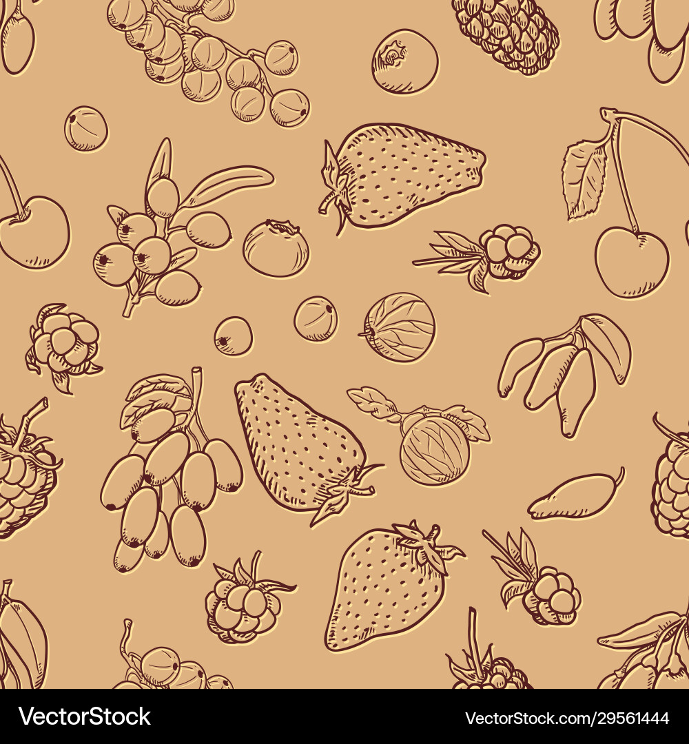 Seamless pattern different berries Vector Image