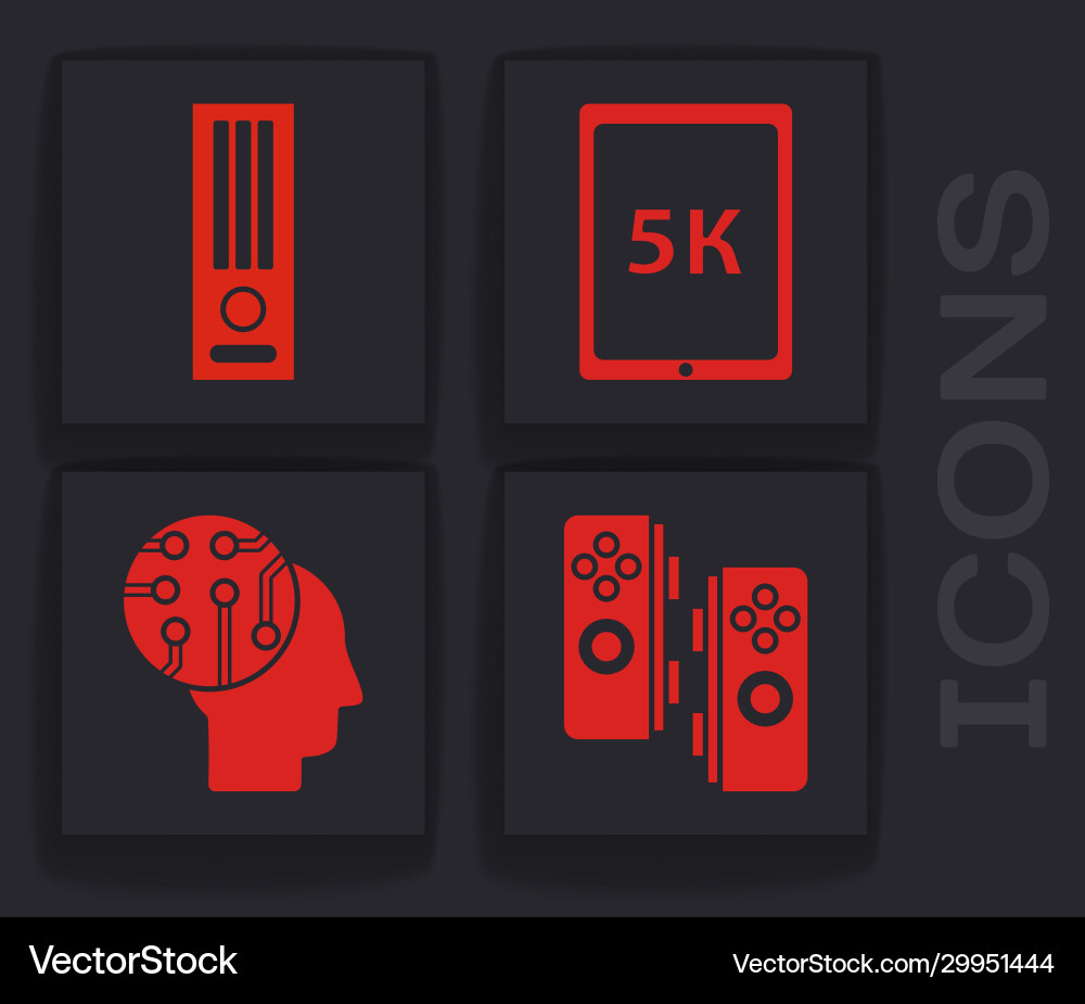 Set gamepad video game console tablet with text Vector Image
