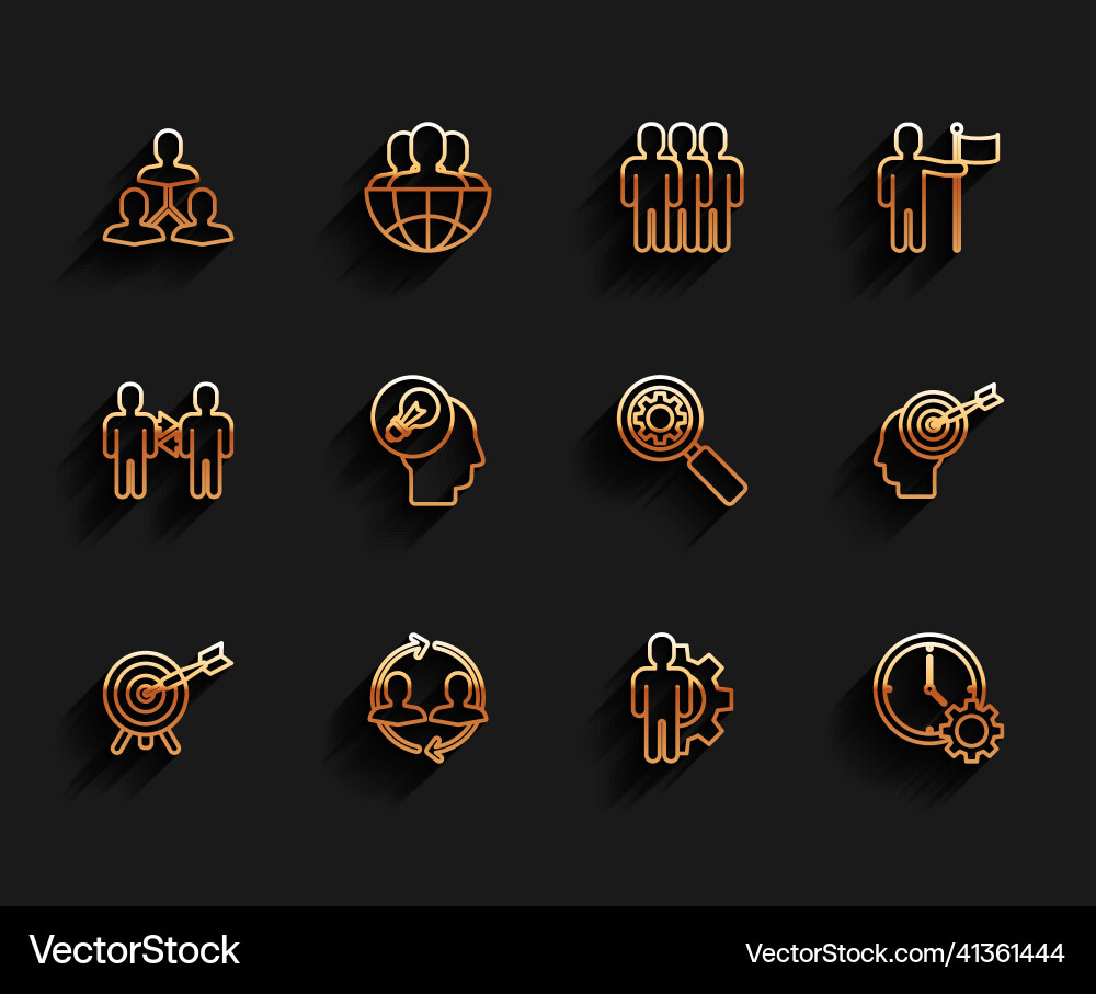 Set line target with arrow human resources Set line target with arrow human resources vector image