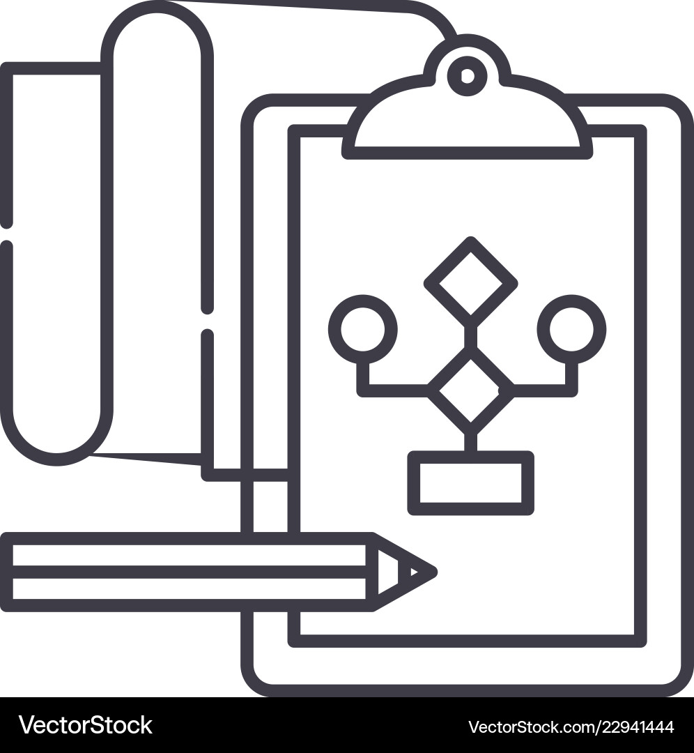 Solution of the problem line icon concept Solution of the problem line icon concept vector image