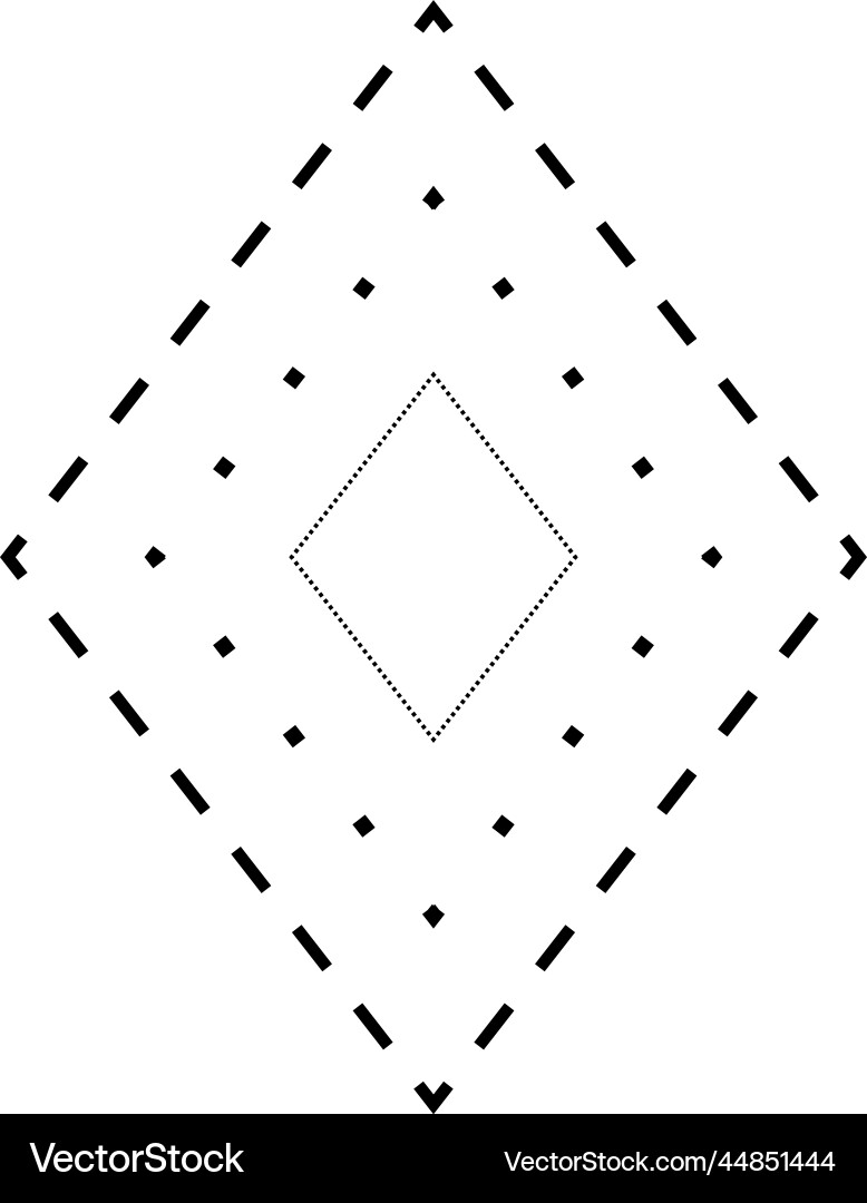 Tracing rhombus shape symbol dashed and dotted Tracing rhombus shape symbol dashed and dotted Vector Image