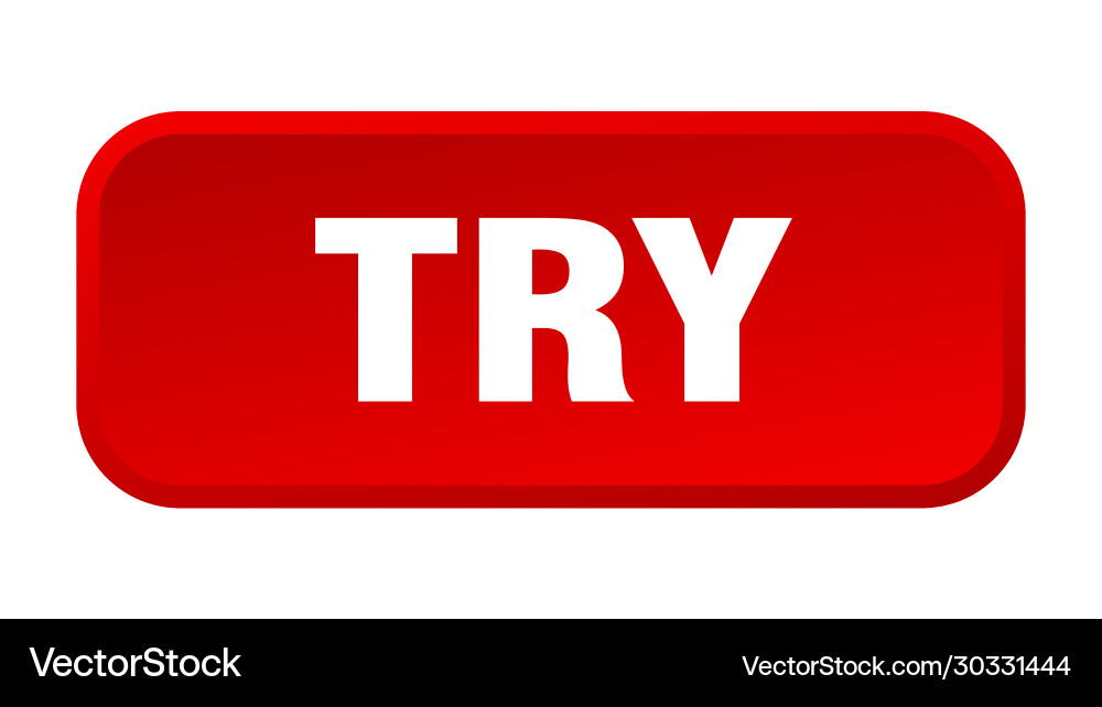 Try button square 3d push vector image