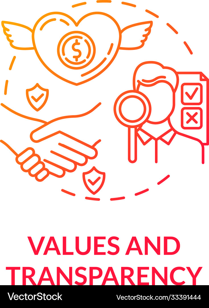 Values and transparency red gradient concept icon Values and transparency red gradient concept icon vector image