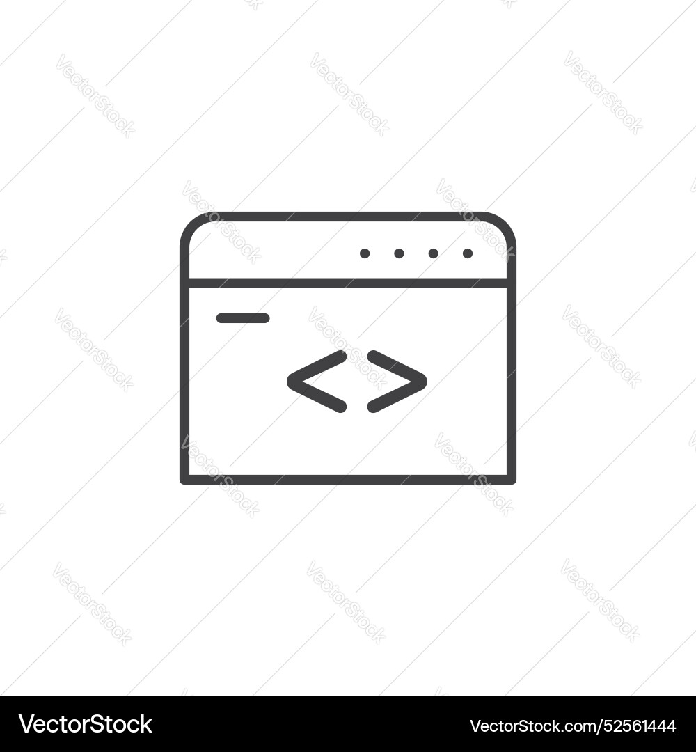 Web code icon set on white background vector image