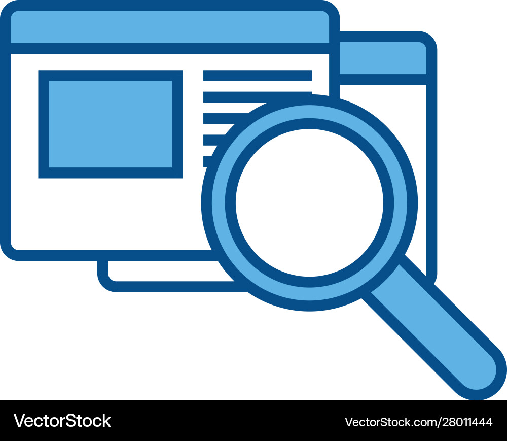 Website analysis internet line and fill vector image
