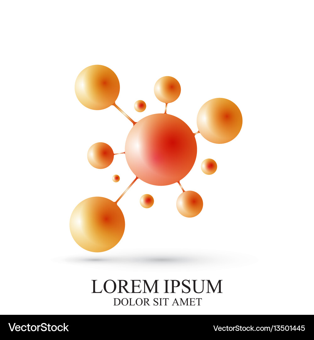 3d logotype icon dna molecule template Royalty Free Vector