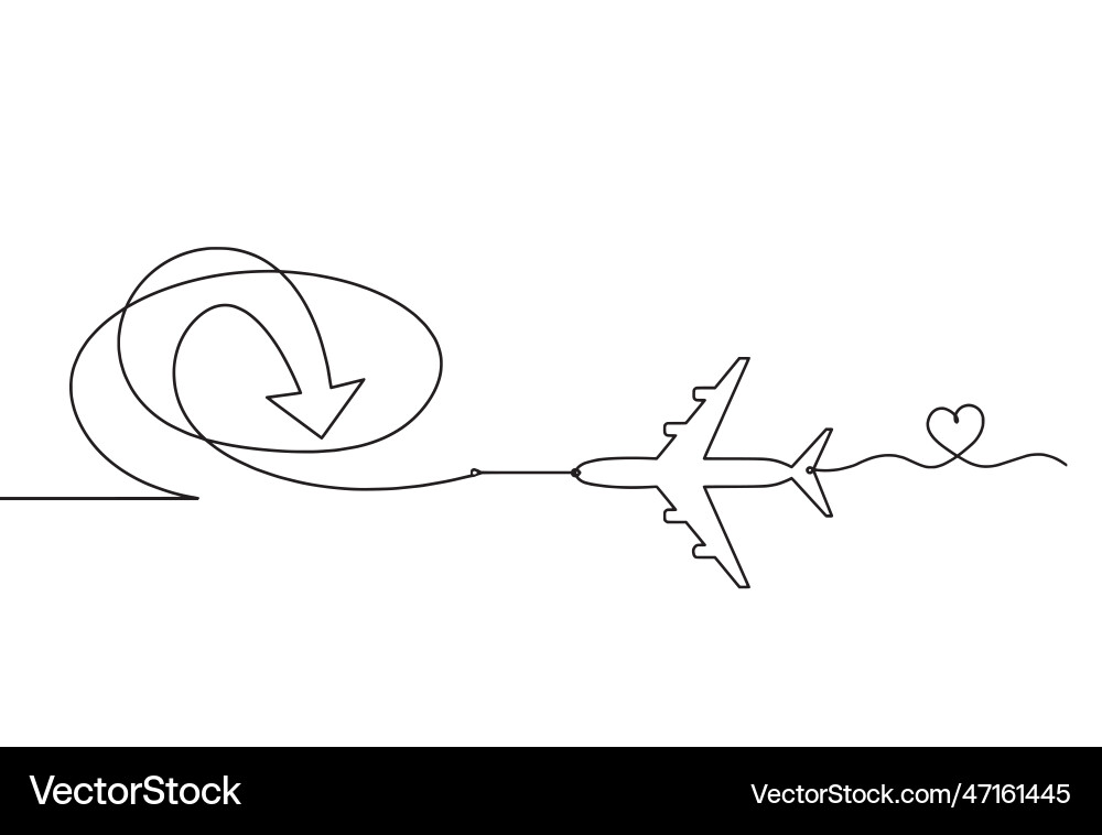 Abstract continuous lines arrows and plane Abstract continuous lines arrows and plane Vector Image