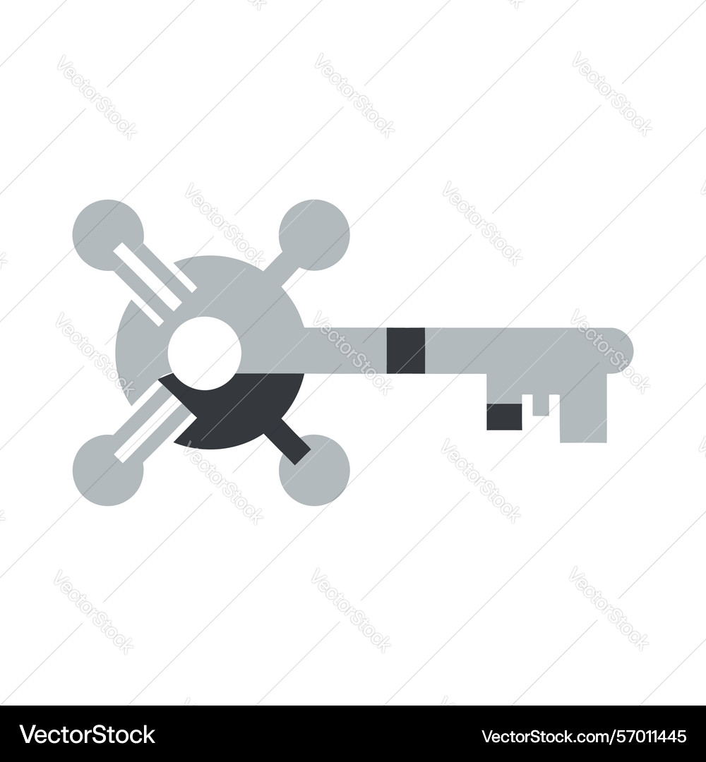 Abstract key design with circular head Vector Image