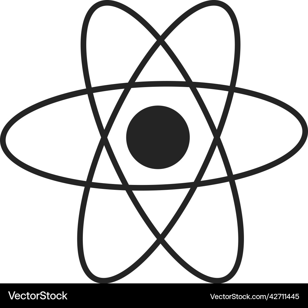 Atom icon science symbol chemical element model – Royalty-Free Vector |  VectorStock, image size:1000x1001
