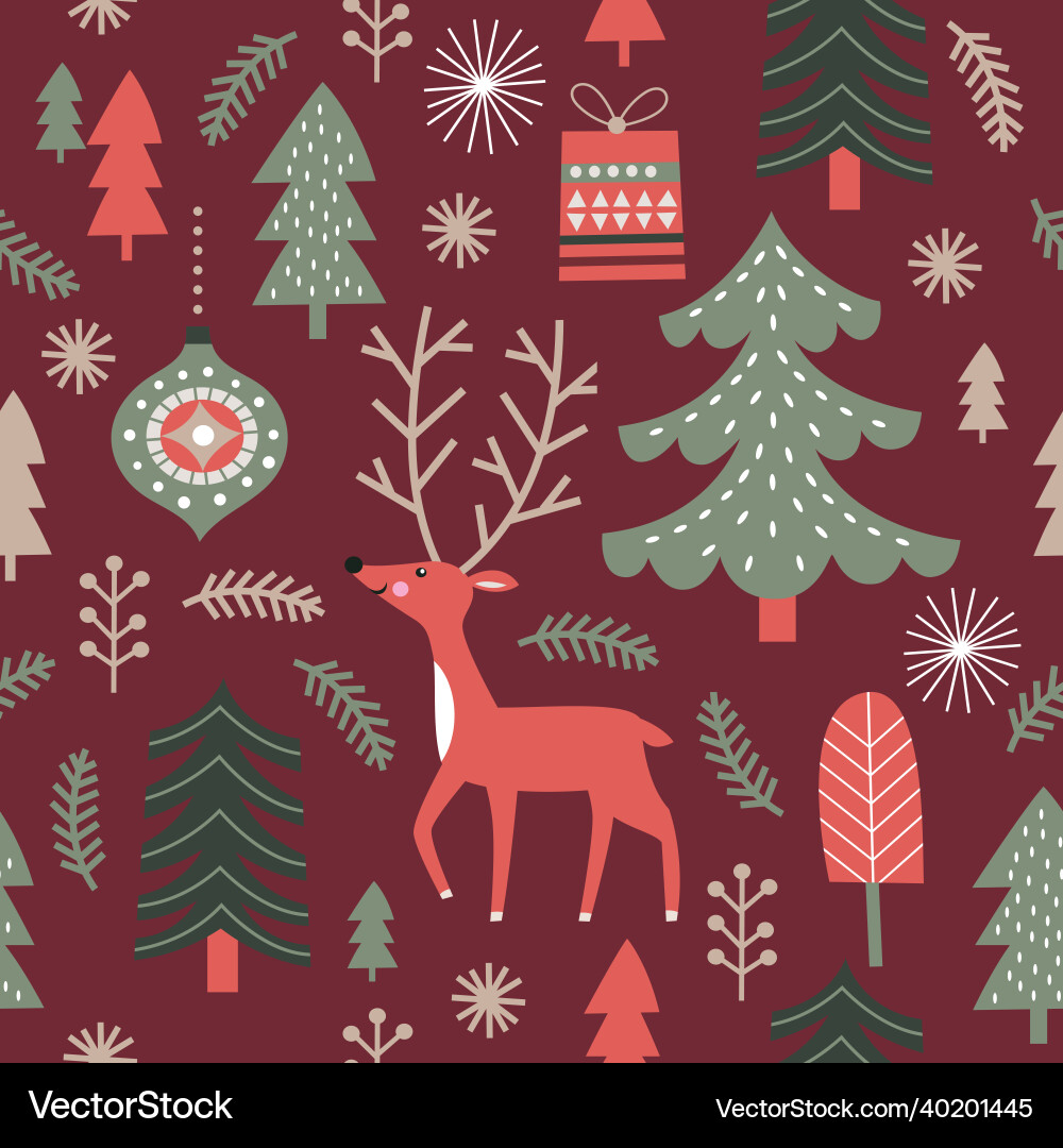 Christmas seamless pattern Royalty Free Vector Image