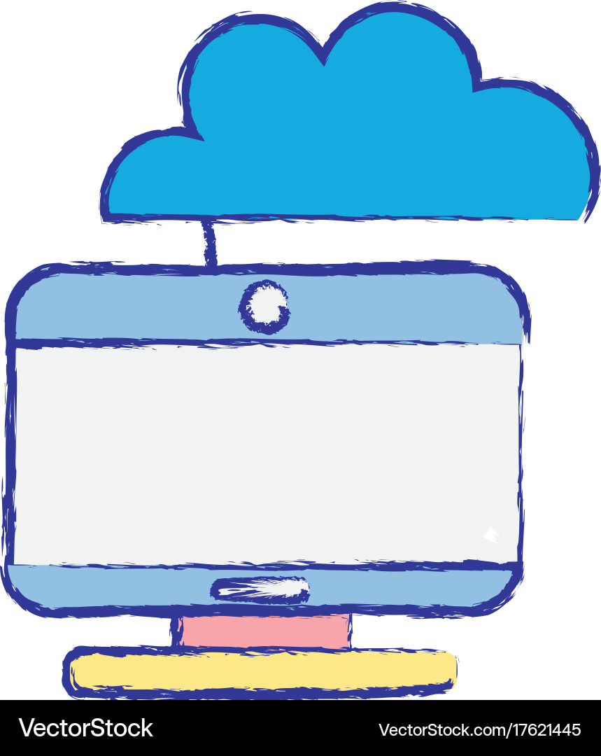 Computer technology with cloud data center vector image