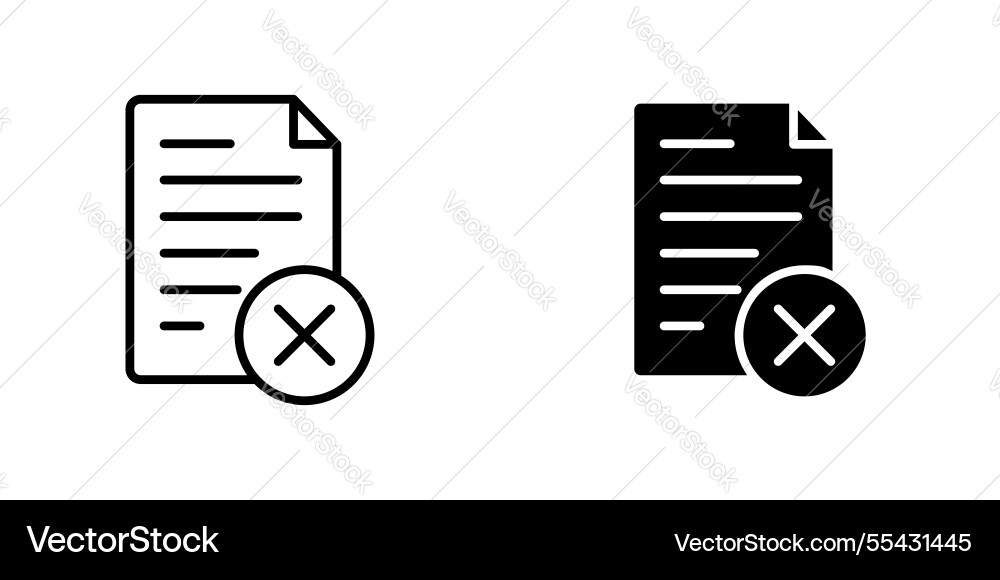 Delete document icons set in filled and strokes Delete document icons set in filled and strokes vector image