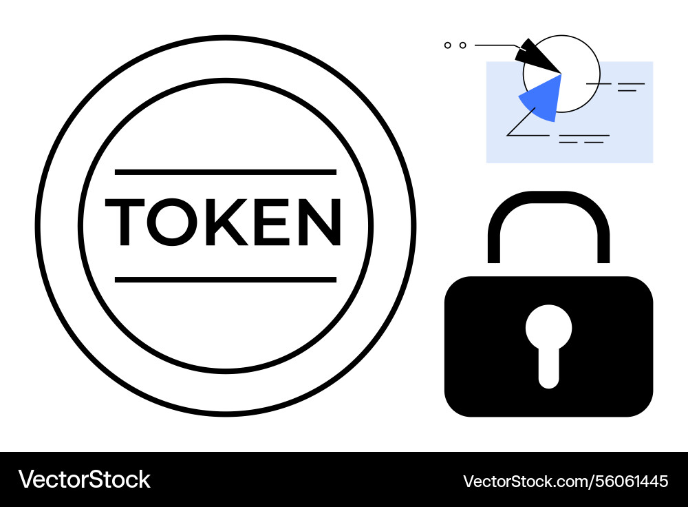 Digital token security with analytics Vector Image