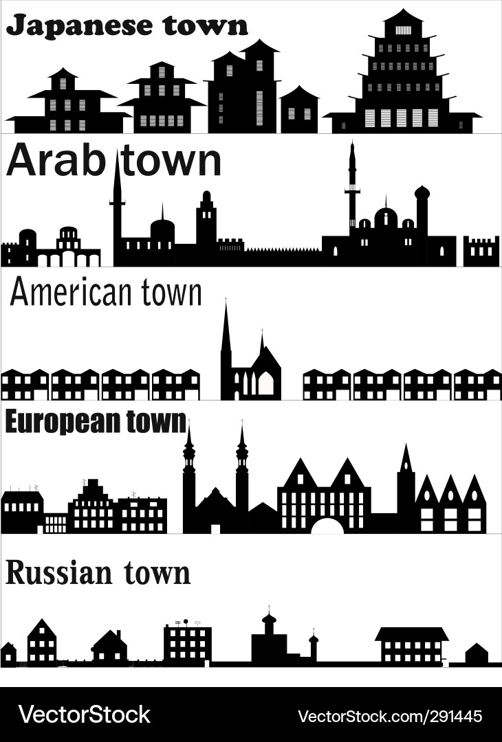 Diverse City Skylines vector image