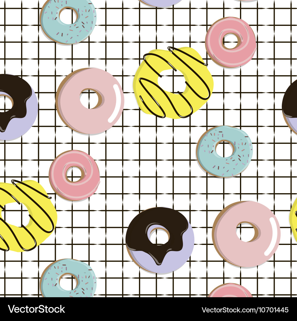 Endless pattern with colorful donuts vector image