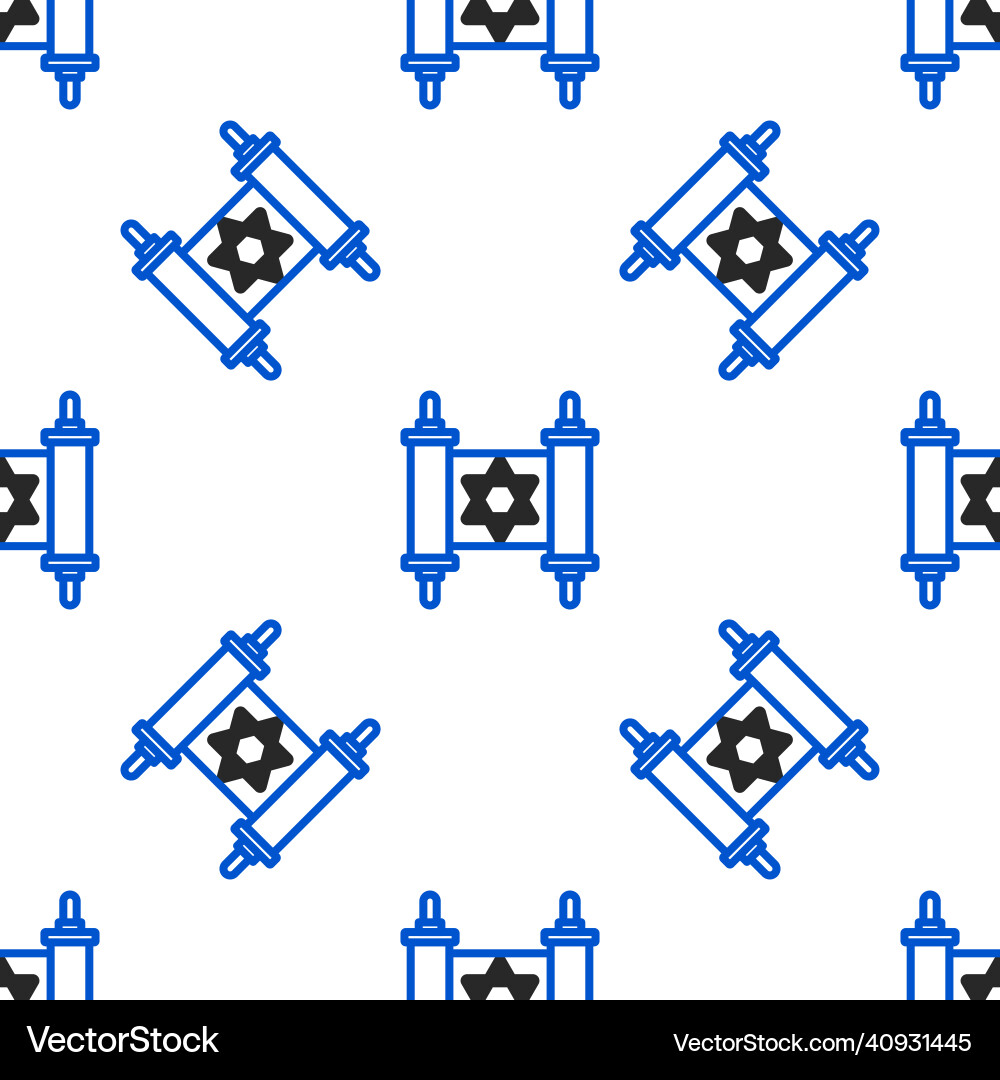 Line torah scroll icon isolated seamless pattern Line torah scroll icon isolated seamless pattern Vector Image