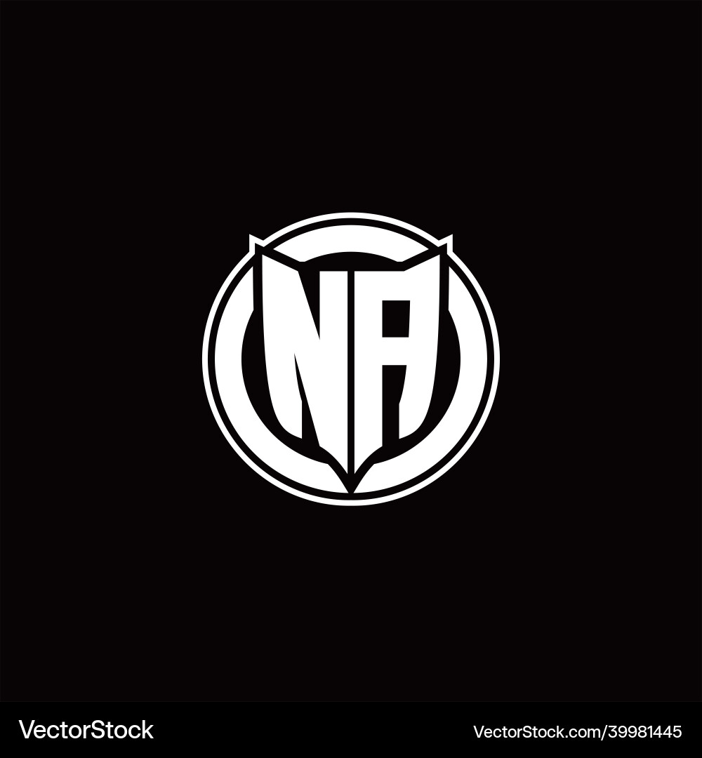 Na logo monogram with shield and circluar shape Vector Image